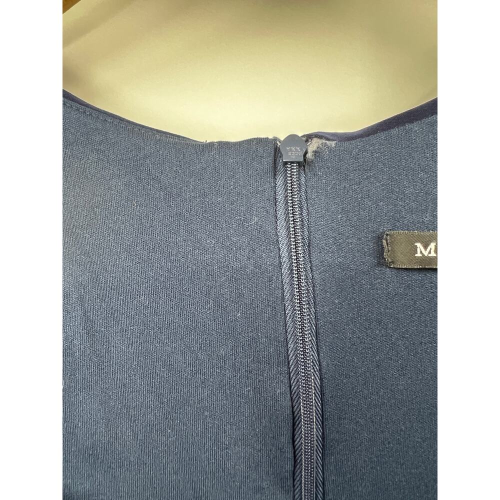 Marina Navy Blue Sleeveless Square Scoop Neck Draped Jersey Mini Dress Size L - Picture 3 of 7